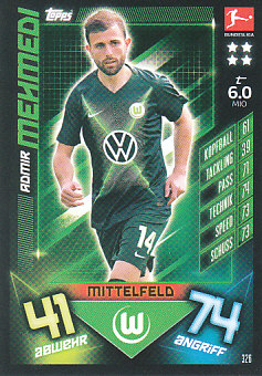 Admir Mehmedi VfL Wolfsburg 2019/20 Topps MA Bundesliga #326